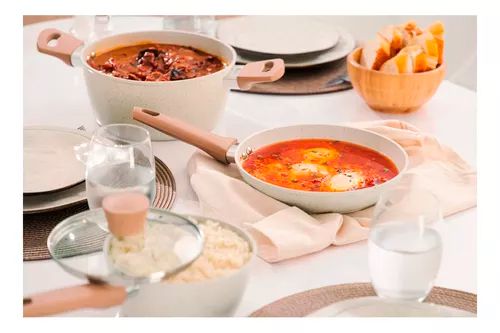 Conjunto de Panelas Carmela Vanilla 5 Peças Creme 8481 MTA Ceramic