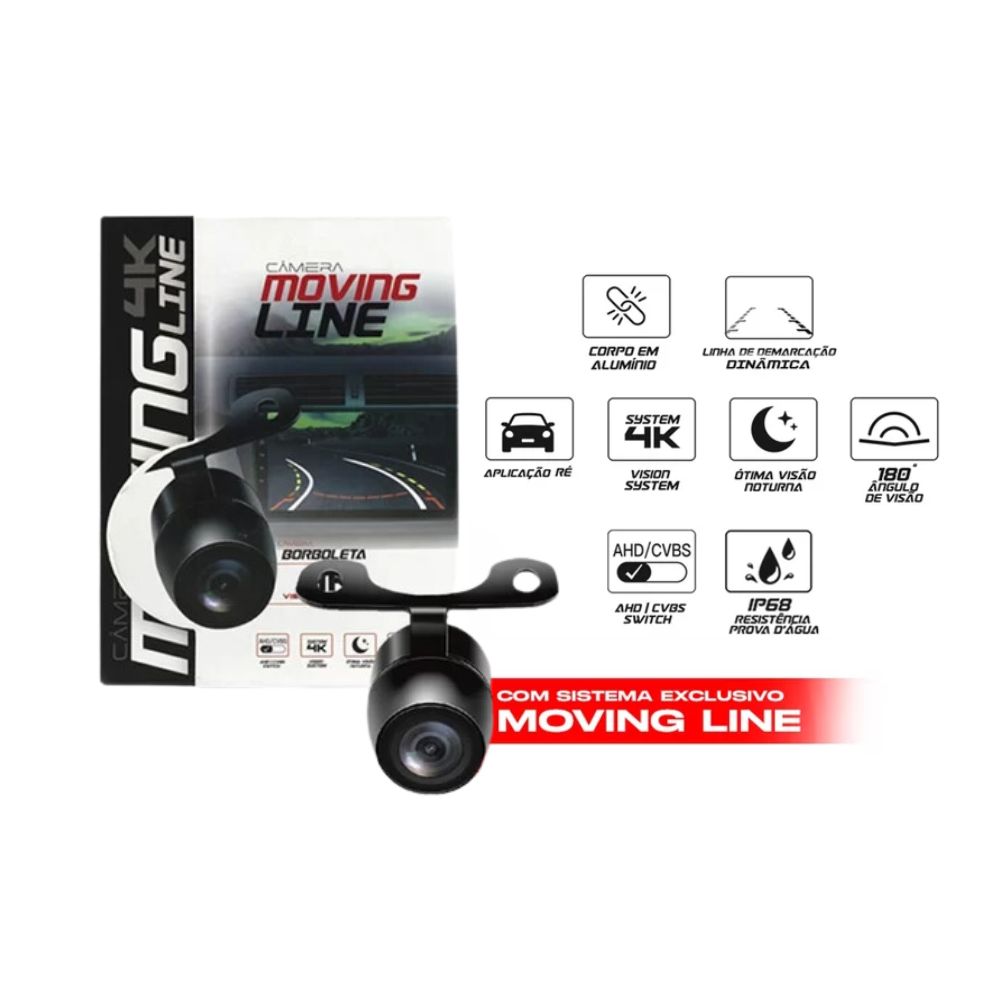 Câmera R8 Moving Line 4k AHD Borboleta Jr8 Imports - Auto Equip