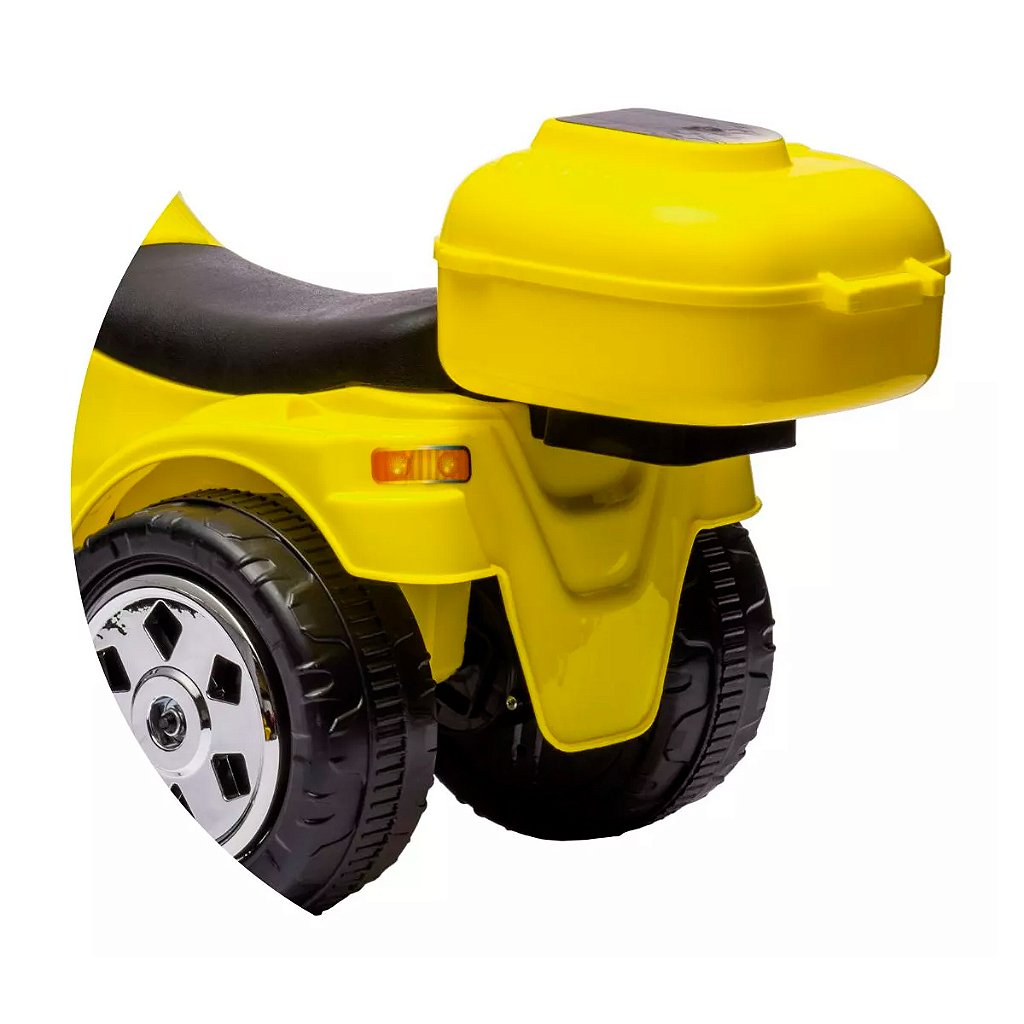 Moto Motinho Elétrica Infantil Tipo Harley Bateria 6 V Amarela Cor