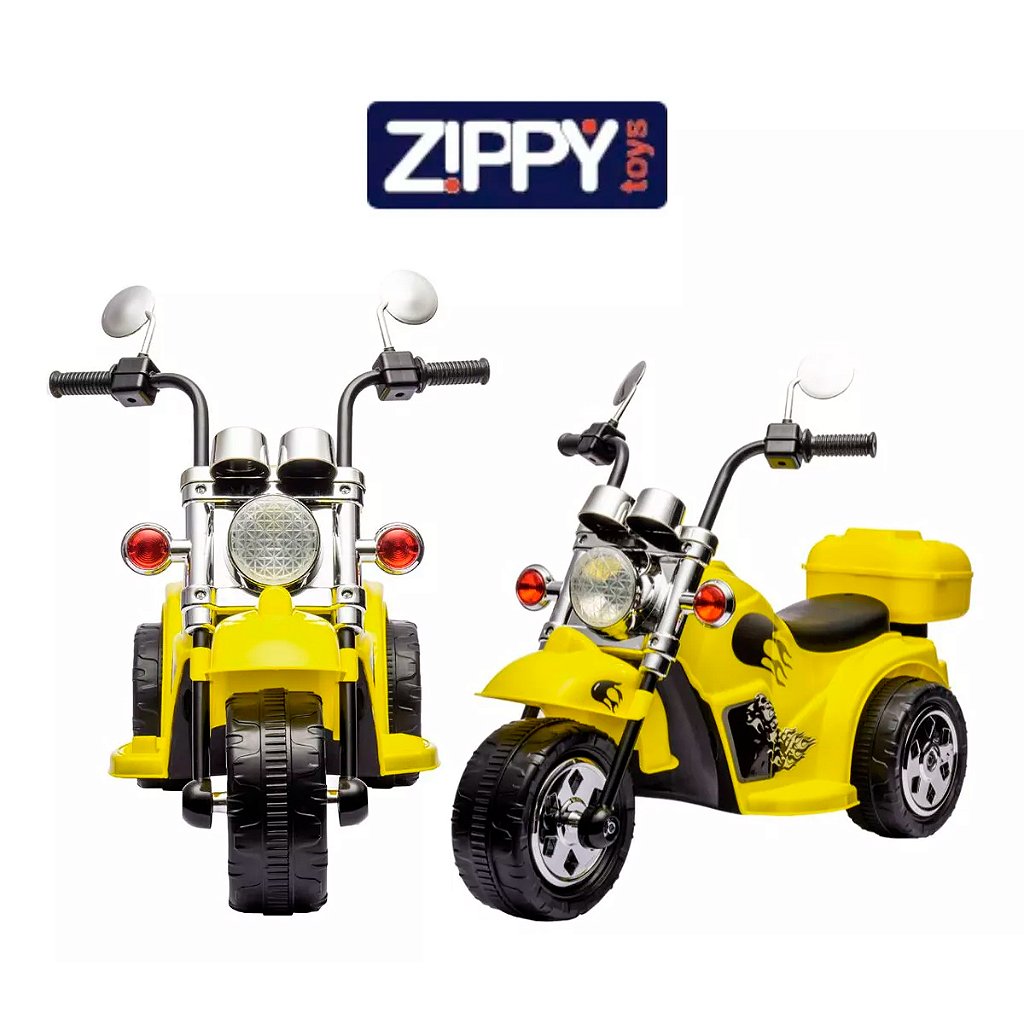 Moto Motinho Elétrica Infantil Tipo Harley Bateria 6 V Amarela Cor