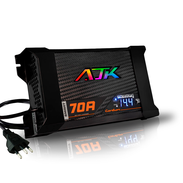Fonte Carregador AJK 60a Carbon Smart 12v Bivolt