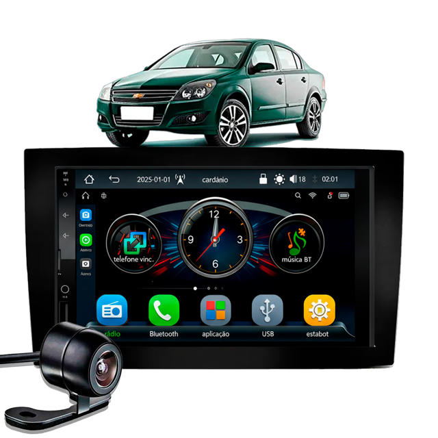 Multimídia 7 Polegadas Com CarPlay Android Auto Bluetooth USB S