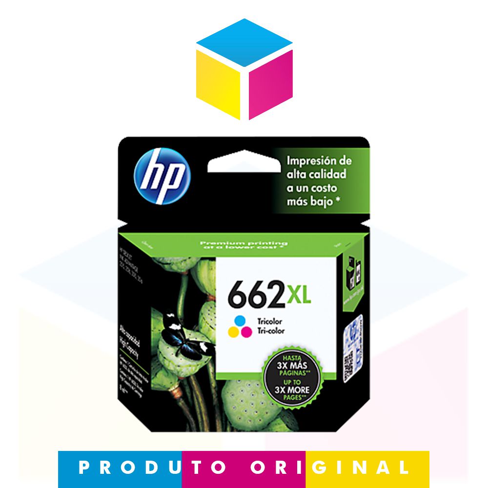 Cartucho de Tinta HP 662 XL 662 CZ 106 AB CZ 106 AL Color - THS