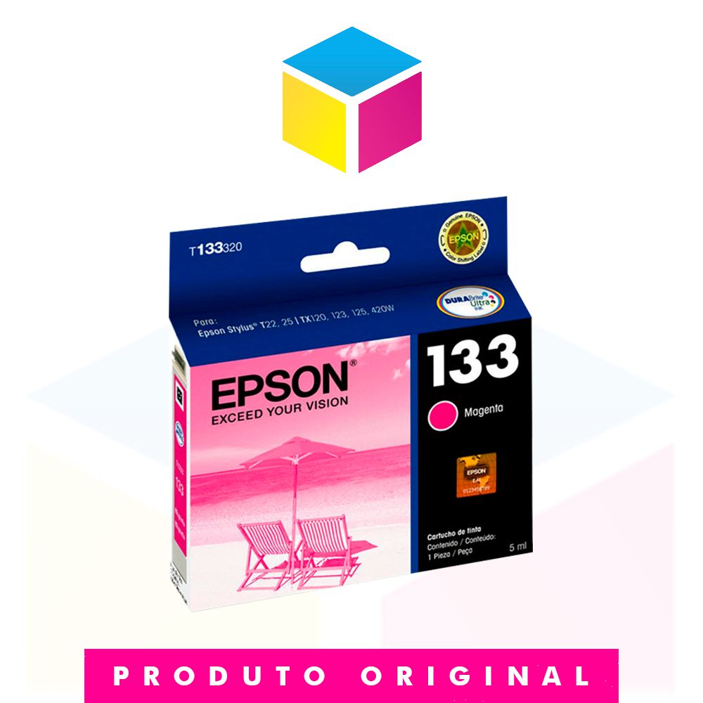 Cartucho de Tinta Epson Original T 133 T 1333 Magenta - THS