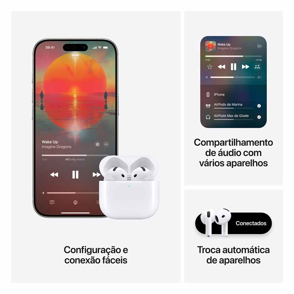 Apple AirPods 4 - Original com Garantia Oficial - Espaço Miami