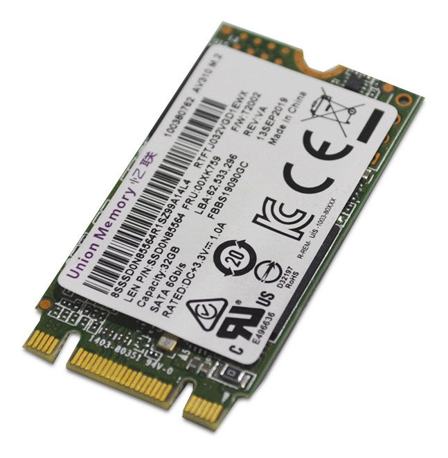 【中古品】 Union Memory 512GB M.2 2242 SSD Disco Sólido SSD M.2 Union Memory 2242 32GB 00XK759 6Gb/s - Loja