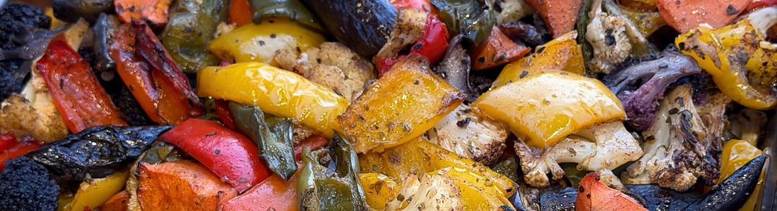 Legumes assados temperados para forno e airfryer