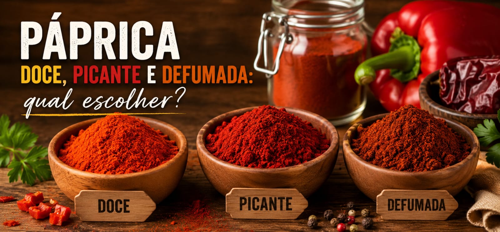 Páprica doce, picante e defumada: qual escolher?