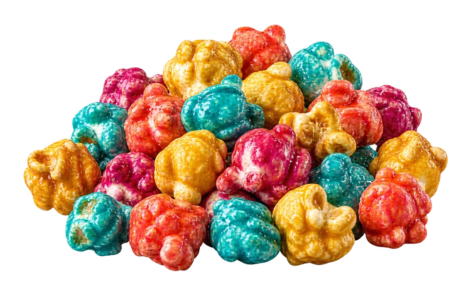 Pipoca gourmet colorida