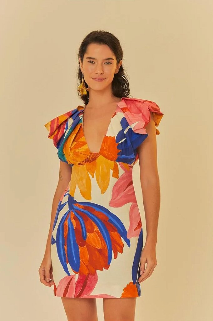 Vestido Farm Flor Do Cerrado Vestido Cropped Estampado Floral Sicilia