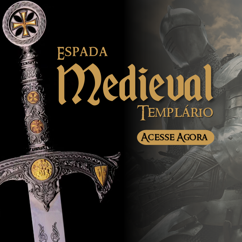 Estátua Medieval Cavaleiro Lança em Resina - Tenda Medieval