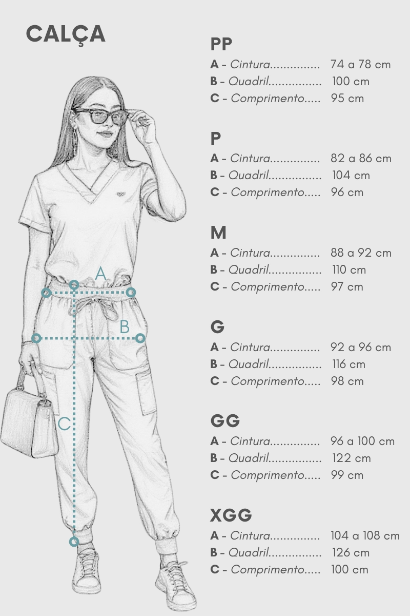 Tabela de Medidas Calça