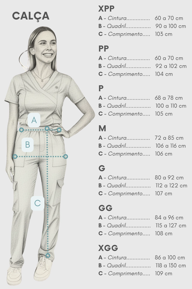 Tabela de Medidas Calça Stella