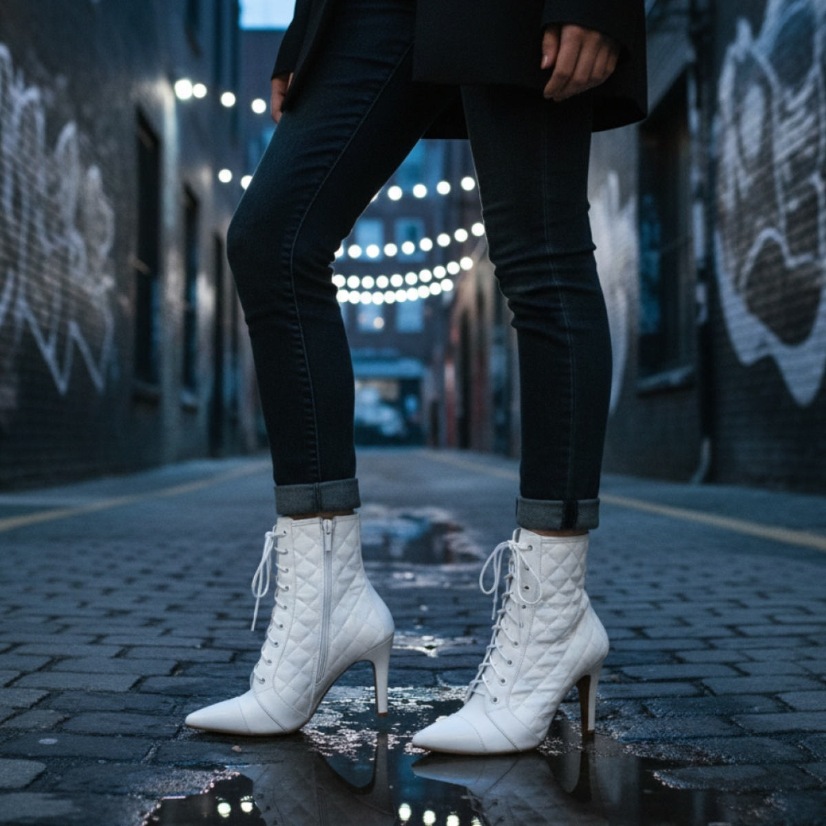 A Bota Feminina da marca Torricella foi desenvolvida para mulheres que buscam alta qualidade e sofisticação. Com um design moderno que destaca o elegante acabamento texturizado em matelassê, bico fino e fechamento por amarração.