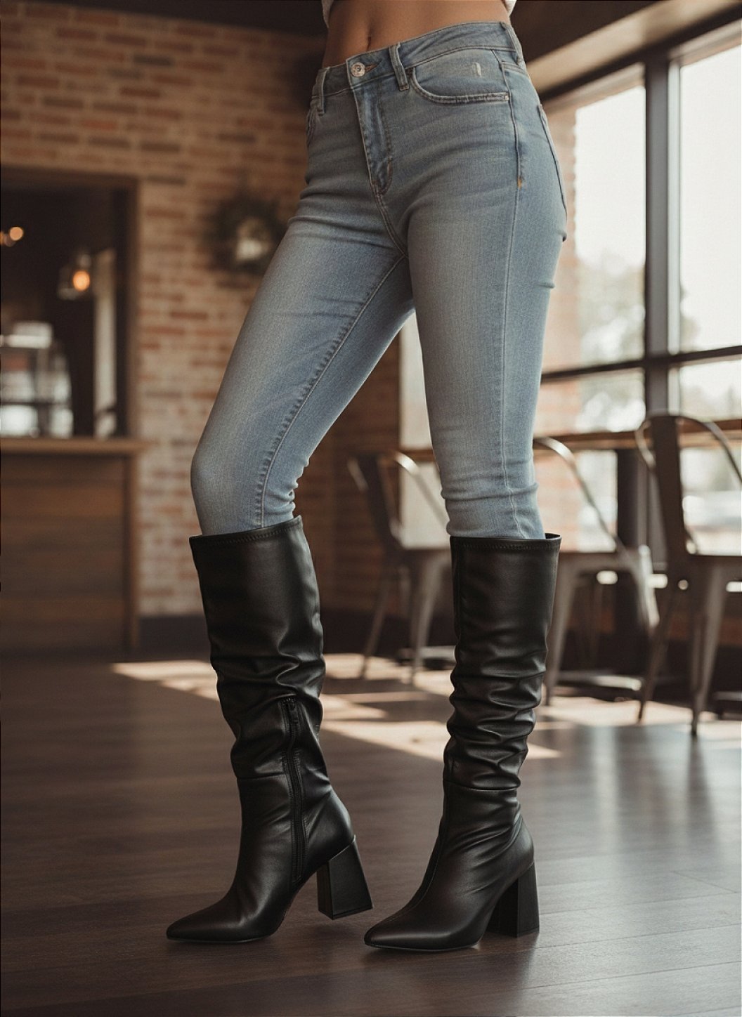A Bota Franzida Cano Alto Feminina é o calçado ideal para mulheres que não abrem mão de conforto e estilo.  Com seu design moderno e elegante, é perfeita para diversas ocasiões,  desde um passeio descontraído até eventos mais formais.