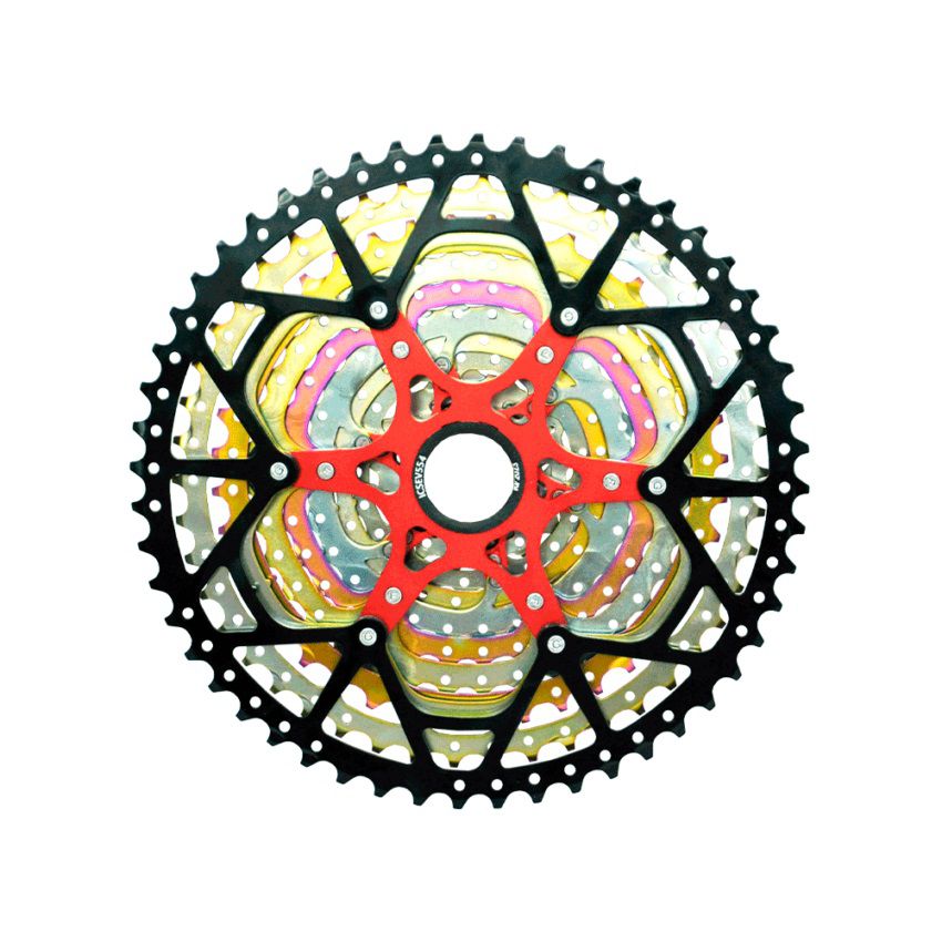 Cassete K7 Engrenagem Bicicleta Bike Evolo 12V 11/50D Rainbow