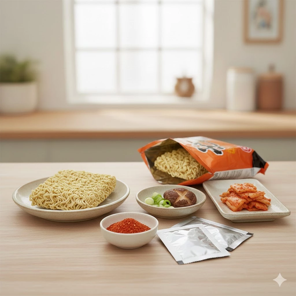 Lamen Coreano Sabor Kimchi Macarrão Instantâneo Pacote 120g