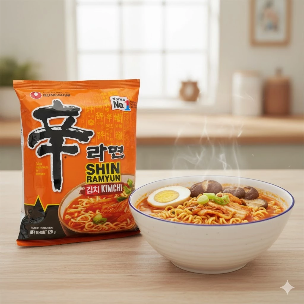 Lamen Coreano Sabor Kimchi Macarrão Instantâneo Pacote 120g