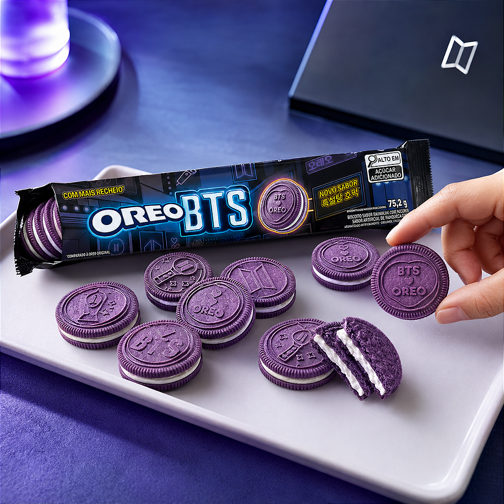 Kit Oreo BTS com Chaveiro 3D e Photocard Surpresa - Lojas Kaito