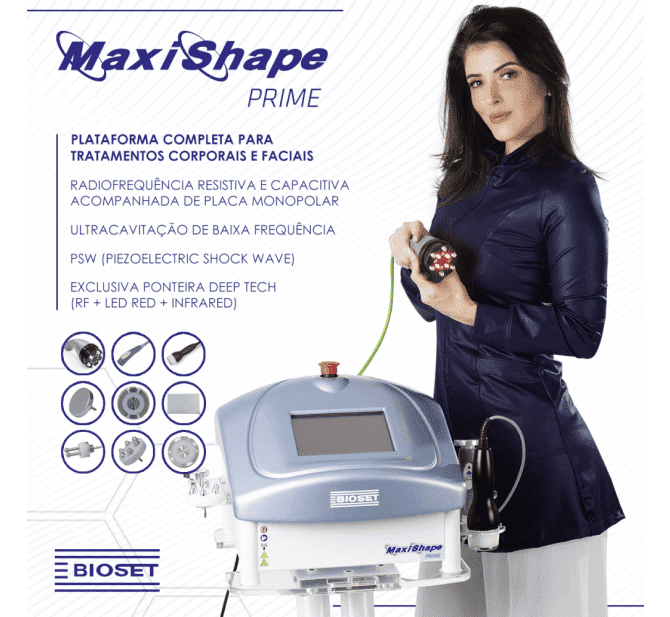 Maxishape Prime Bioset - Radiofrequência, LED, Ultracavitação e