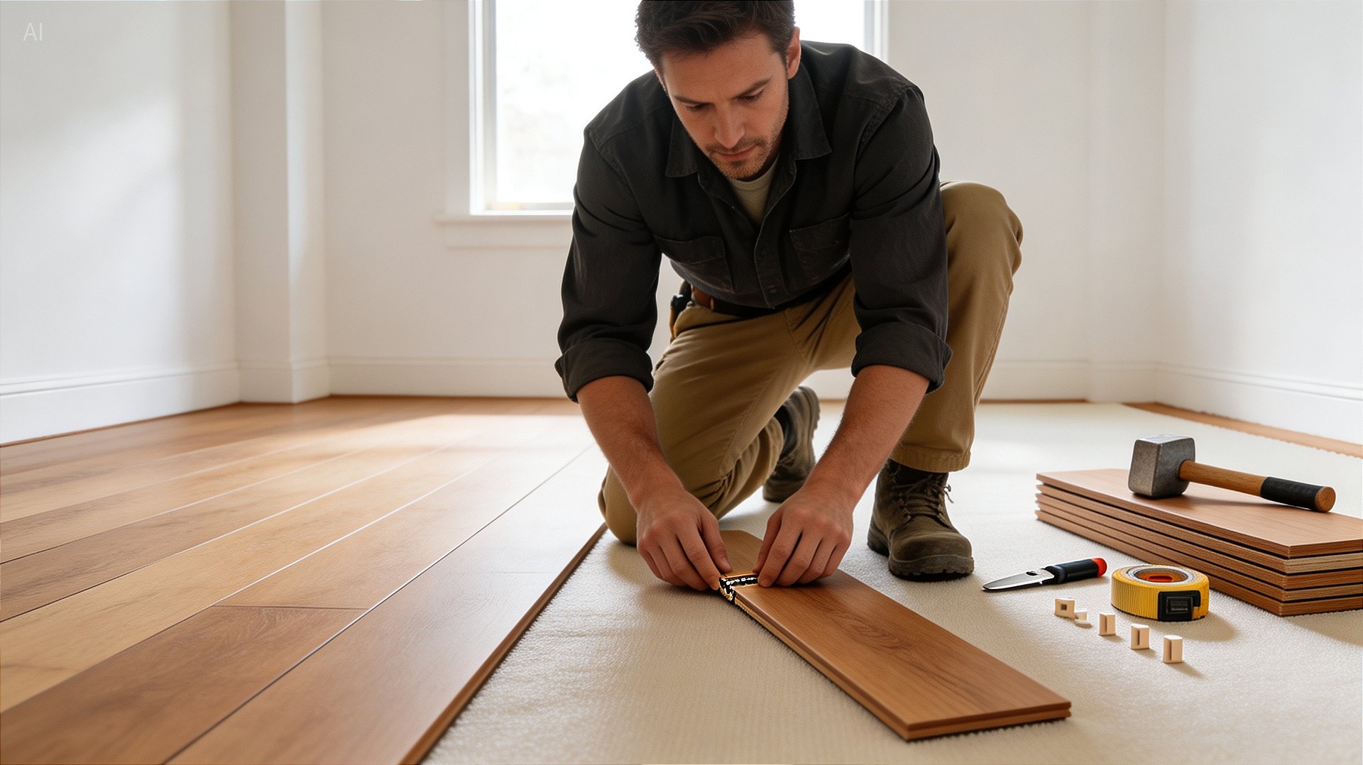 Instalação profissional de piso laminado em apartamento na Zona Oeste do Rio de Janeiro