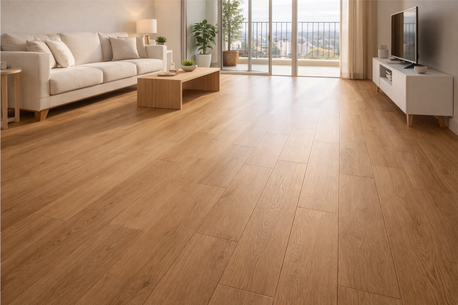 Piso vinílico LVP instalado sobre cerâmica em apartamento na Zona Oeste do Rio de Janeiro