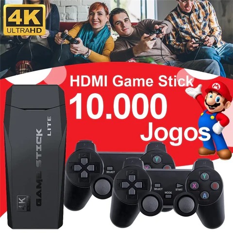 Game stick Mario/Sonic/mortalcomb 2 controles 40mil jogos retrô 4k