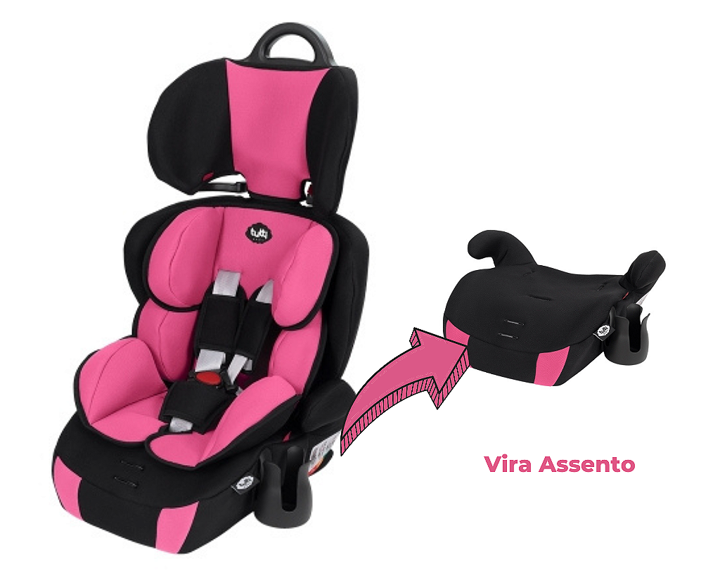 Cadeira Infantil Para Carro Cadeirinha Bebê 5 Pontos Rosa - Tutti