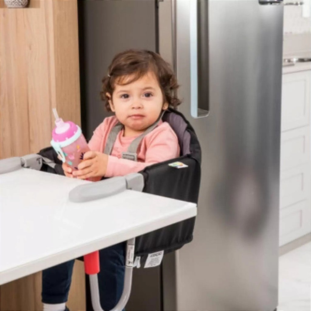 Cadeira De Alimentação Bebê Encaixe De Mesa Fit Rosa - Uppistore