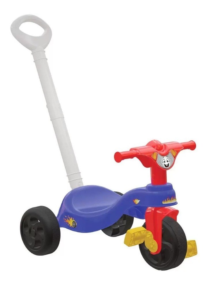 Triciclo Infantil Com Empurrador Motoca Passeio Vermelho