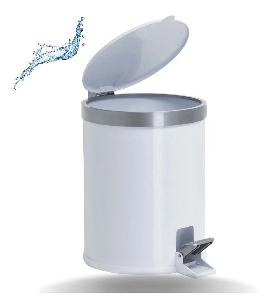 Cesto De Lixo Lixeira Banheiro Pedal 5 Litros Plástico Escritório BRANCO -  Uppistore