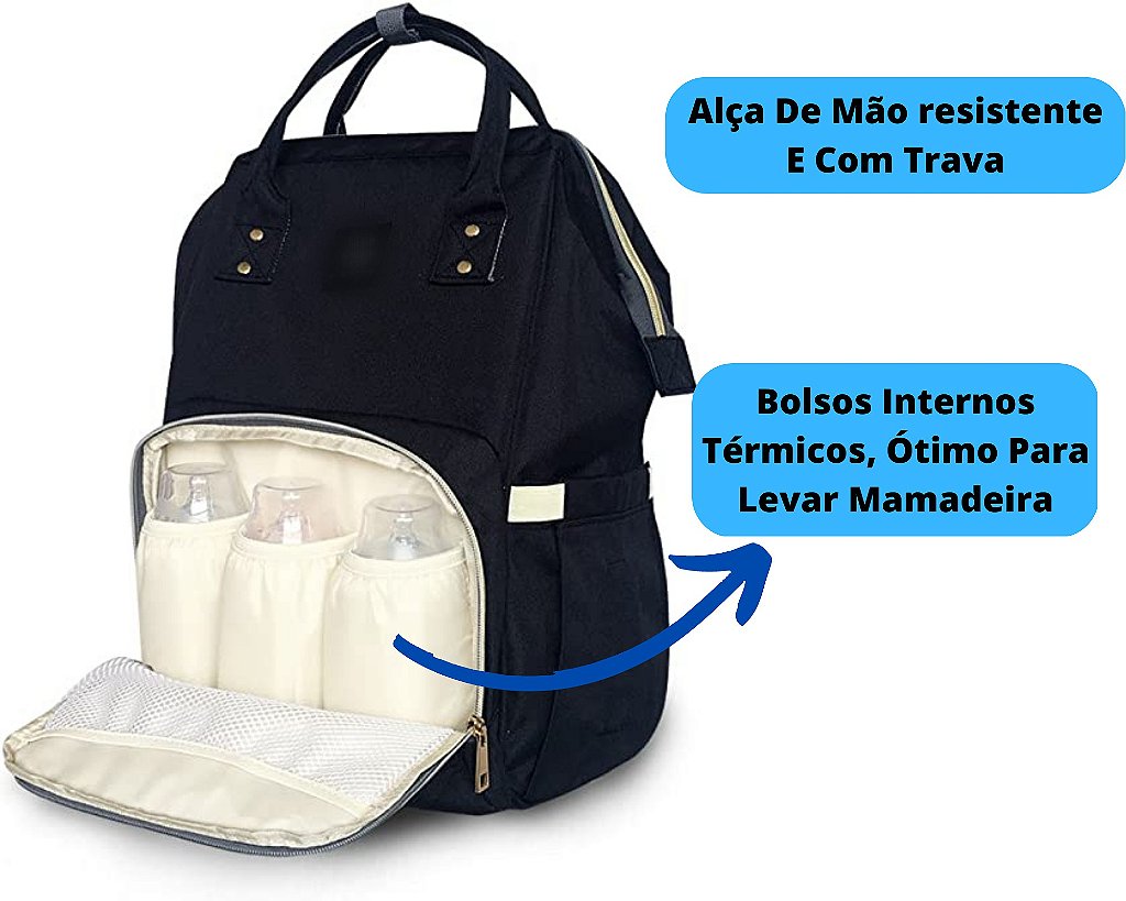 Mala Maternidade Bebê Bolsa Maternidade Bebê Mamãe Mamadeira Azul -  Uppistore