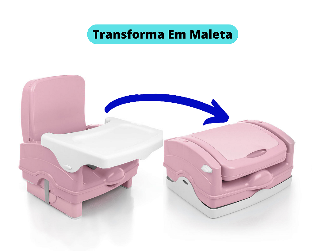Cadeira Alimentação Infantil Portátil Dobrável Cake Bebê Rosa - Uppistore