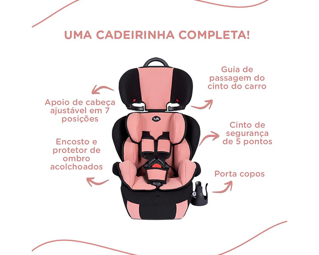 Cadeira Infantil Cadeirinha Bebê p/ Carro Versati Preta Tutti Baby