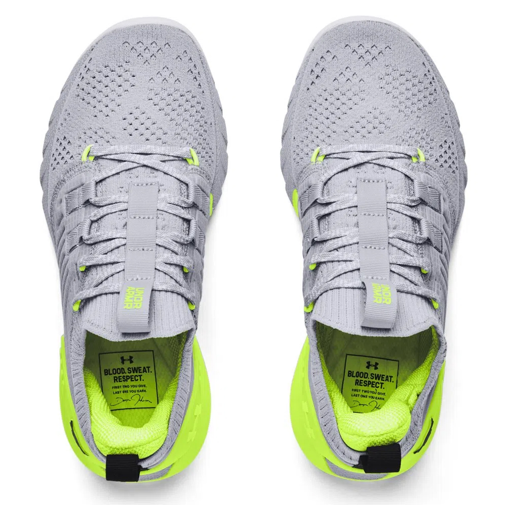Tênis Under Armour Project Rock 3 Cinza e Amarelo Feminino