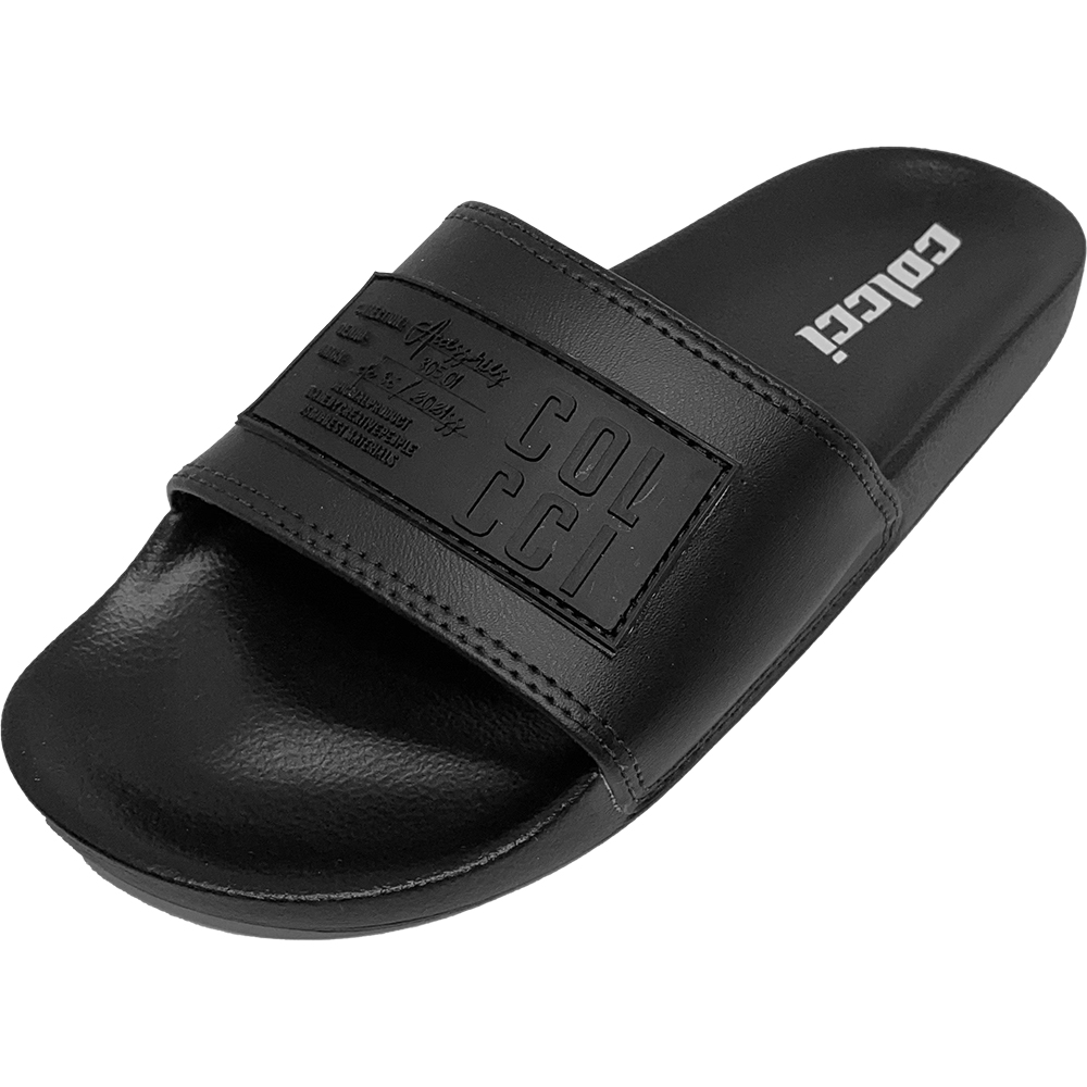 Chinelo Colcci Slide Logo Borracha Preto Masculino Attemporal