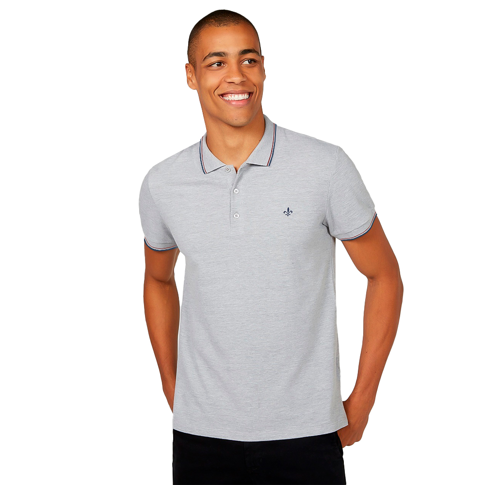 Camisa Polo Dudalina Sport Pr27 Cinza Mescla Masculino