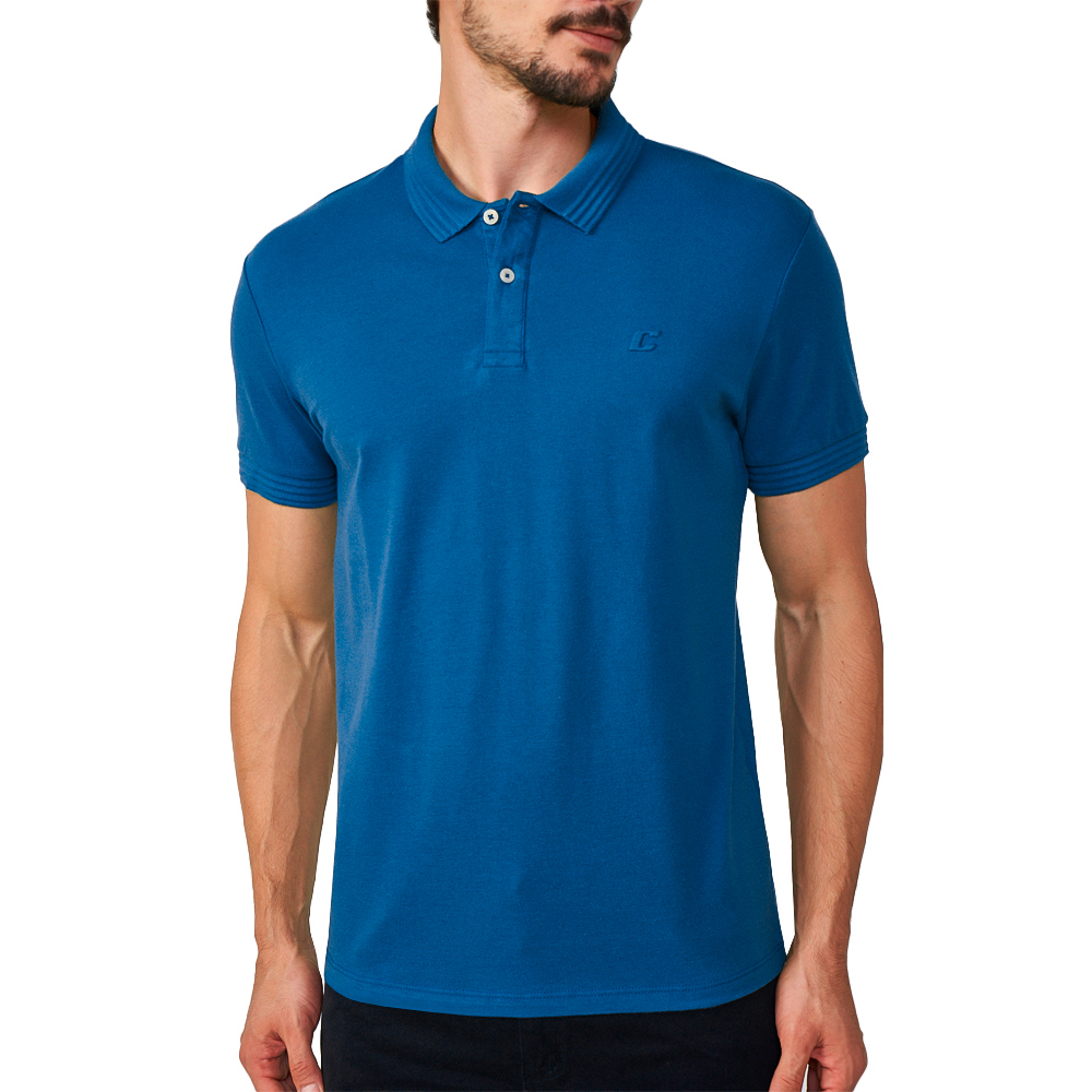 Camisa Polo Colcci Relevo Pr25 Azul Urano Masculino Attemporal