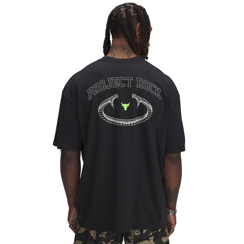 Camiseta Under Armour Project Rock Heavy Preto Masculino