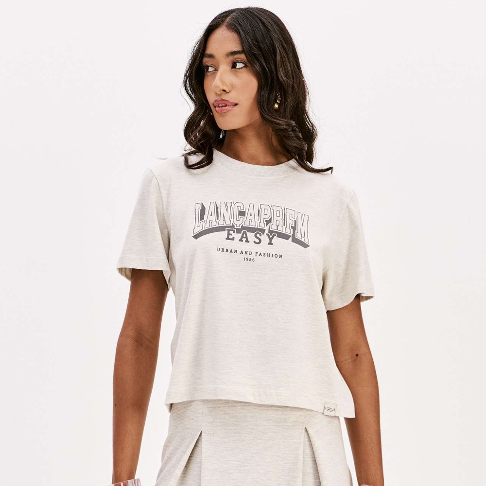 Camiseta Easy Lança Perfume Fashion Pr26 Cinza Feminino