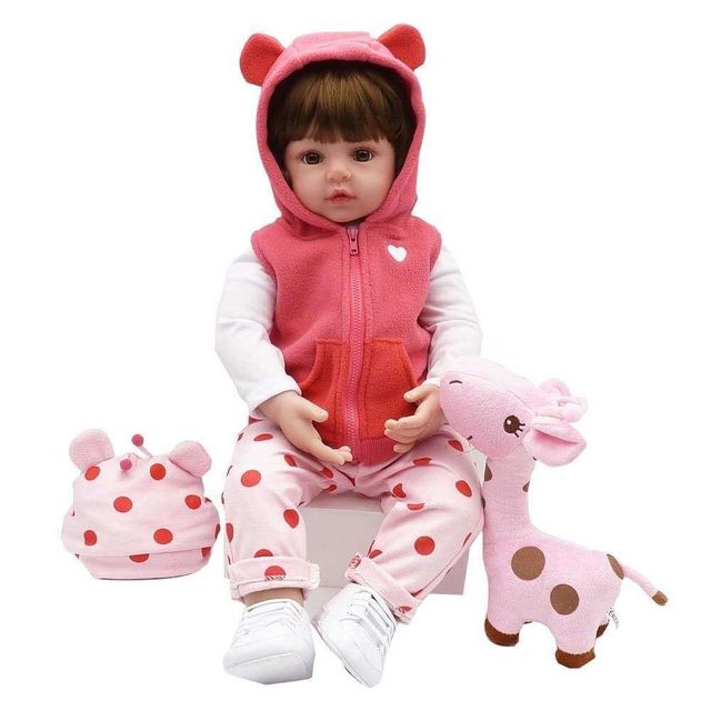 Bebe Reborn Menina Girafinha Valentina 45 cm Corpo 100% Vinil