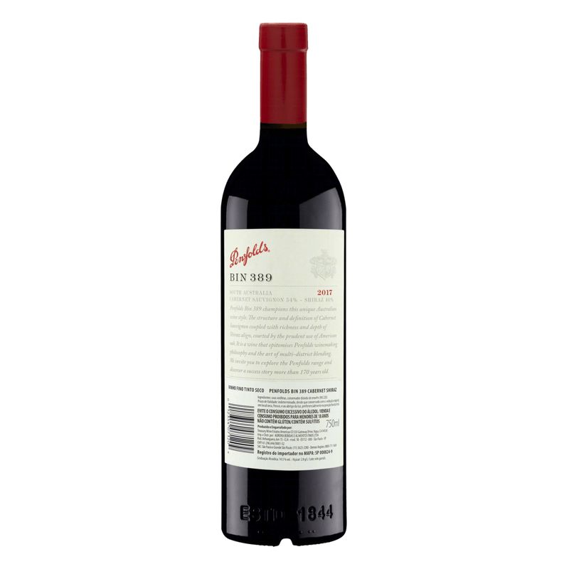 Vinho Australiano Penfolds Bin 389 Cabernet Shiraz Tto 750ml