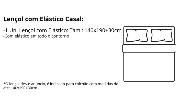 Características do Lençol King Bainhas Normais Atenas: