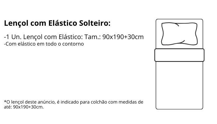 Características do Lençol King Bainhas Normais Atenas: