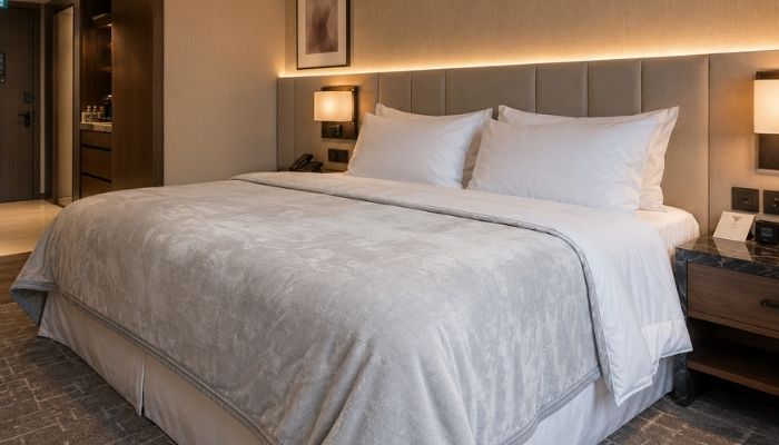 COBERTOR QUEEN ESSENZA HOTEL FLANNEL 400G/M² PLATINA PROFITEL