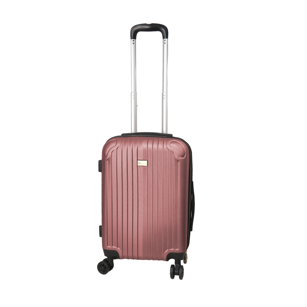 CONJUNTO DE MALAS GIRATORIAS EM ABS TAMANHOS 20/24/28 COR ROSE