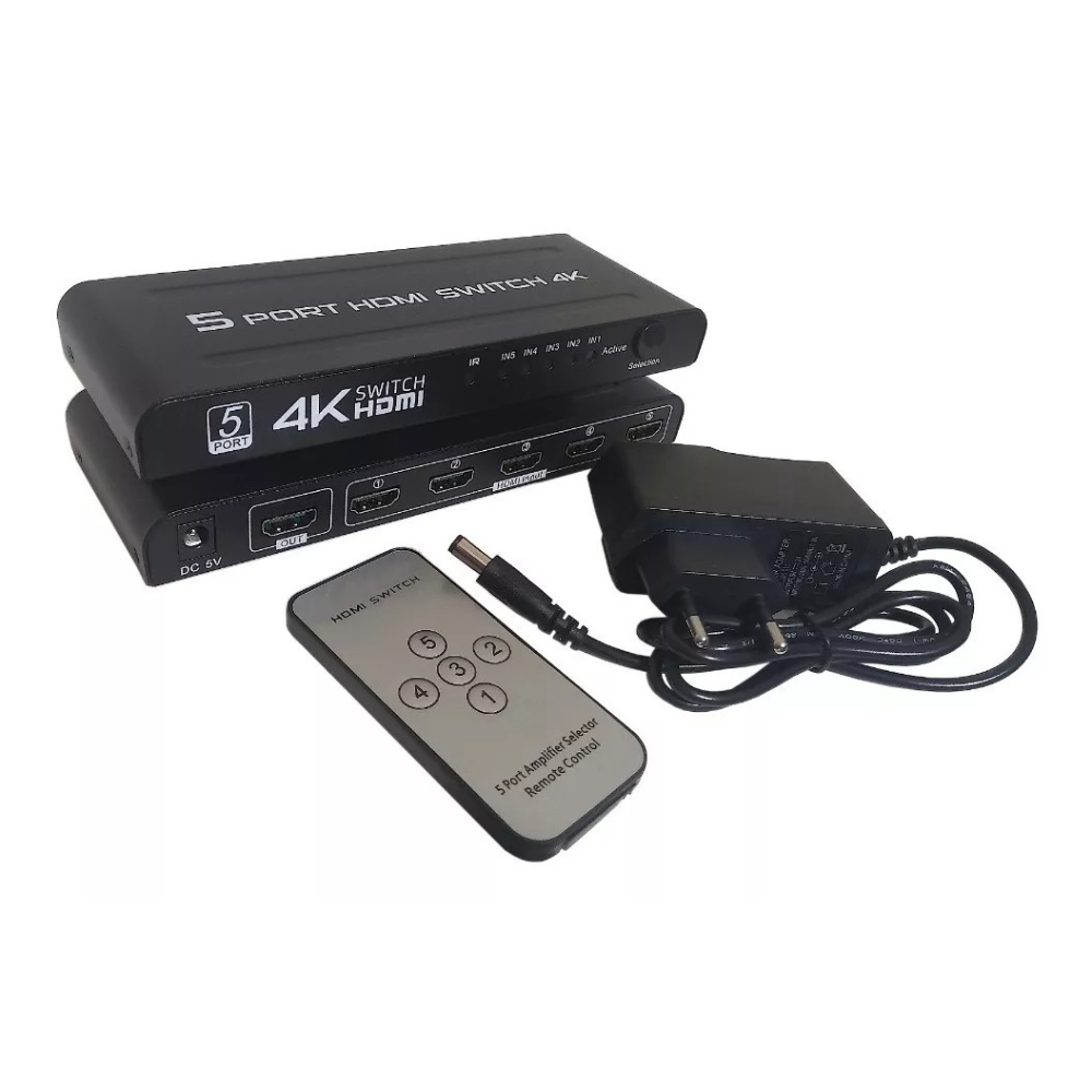 Switch HDMI 5x1 4K - Ion Cabos