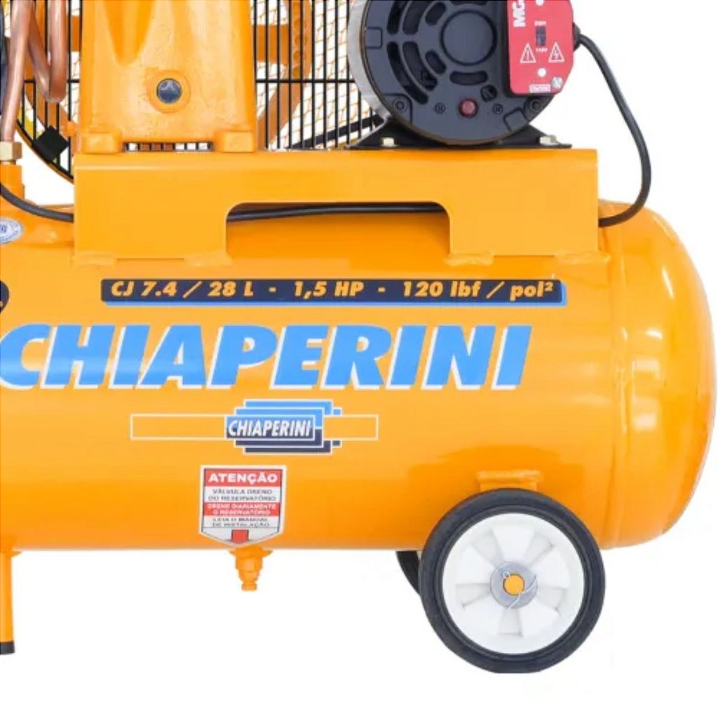 Compressor de Ar 28L 1,5HP 120 Libras CJ7.4 Bivolt sem Kit