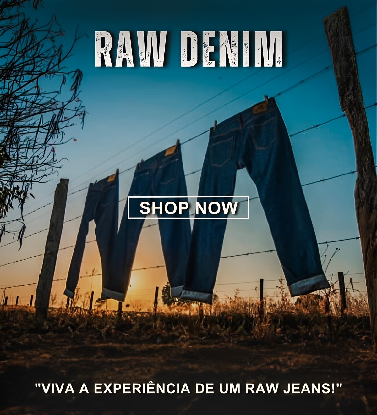 Jeans cru pesado vintage raw denim Brasil