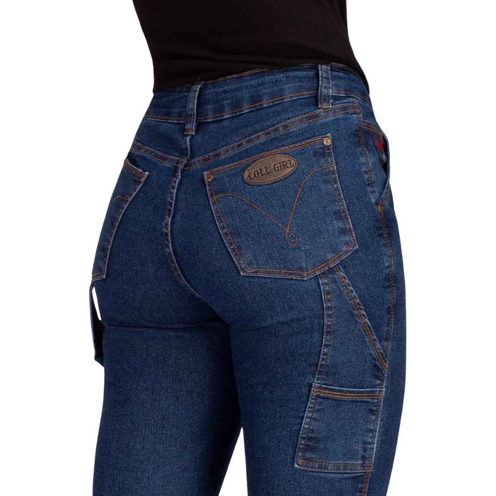 Calça Jeans Feminina Carpinteira Modelo Country Coll Jeans